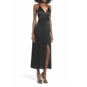 Elegant Black Women's Wrap Dress